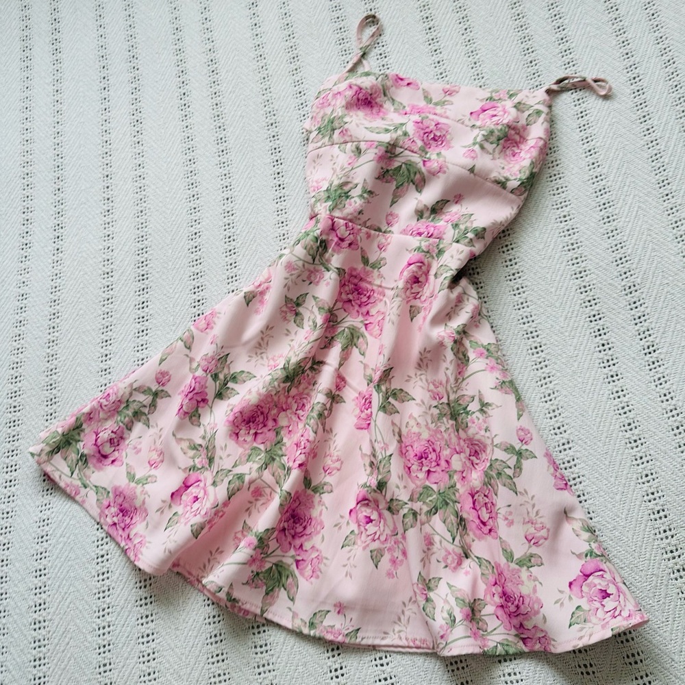 Altar'd State Pink Floral Mini Dress